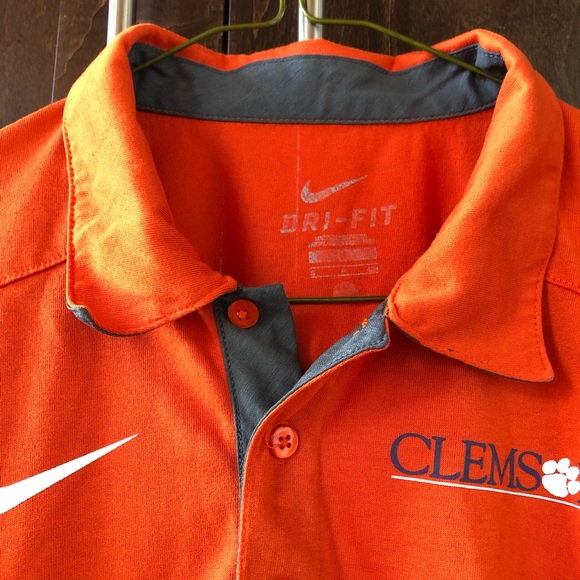 Nike Dri-Fit Clemson Tigers Orange Golf Polo Small - Picture 3 of 4